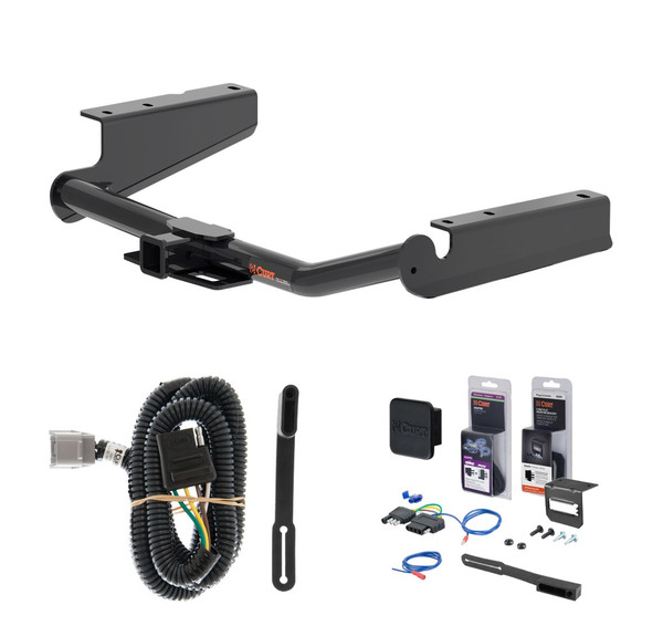 2020 - 2026 Toyota Highlander Excluding XSE Curt 2" Class 3 Trailer Tow Hitch + 5-Flat Wiring Kit Tow Boat/Utility Trailer with Surge Brakes 13460 - CURT