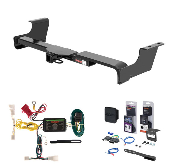 2004 - 2009 Toyota Prius Curt 1-1/4" Class 1 Trailer Tow Hitch + 5-Flat Wiring Kit Tow Boat/Utility Trailer with Surge Brakes 11468 - CURT