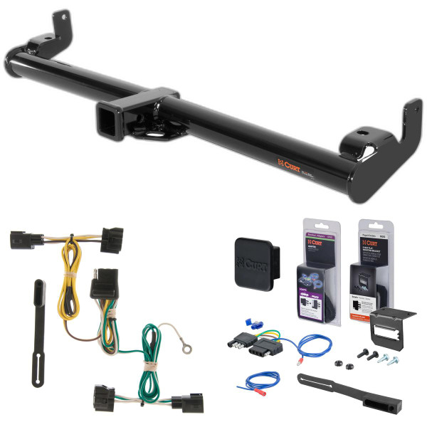98 - 06 Jeep Wrangler TJ Curt 2" Class 3 Trailer Tow Hitch + 5-Flat Wiring Kit Tow Boat/Utility Trailer with Surge Brakes 13430 - CURT