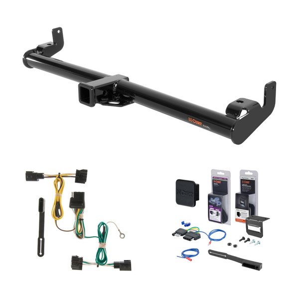 1998 - 2006 Jeep Wrangler TJ Curt 2" Class 3 Trailer Tow Hitch + 5-Flat Wiring Kit Tow Boat/Utility Trailer with Surge Brakes 13430 - CURT