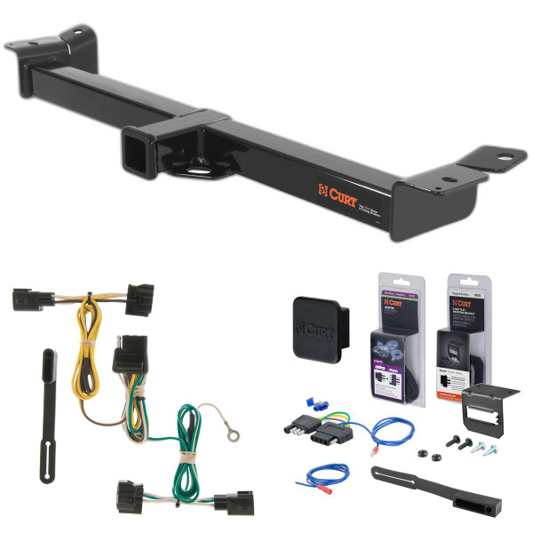 98 - 06 Jeep Wrangler TJ Curt 2" Class 3 Trailer Tow Hitch + 5-Flat Wiring Kit Tow Boat/Utility Trailer with Surge Brakes 13408 - CURT