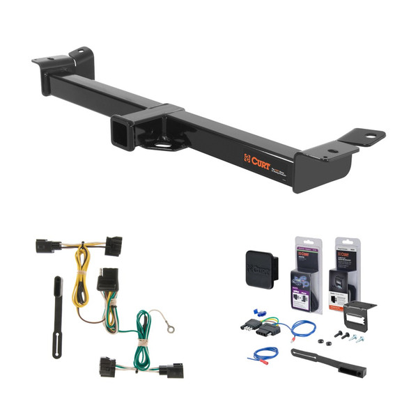 1998 - 2006 Jeep Wrangler TJ Curt 2" Class 3 Trailer Tow Hitch + 5-Flat Wiring Kit Tow Boat/Utility Trailer with Surge Brakes 13408 - CURT