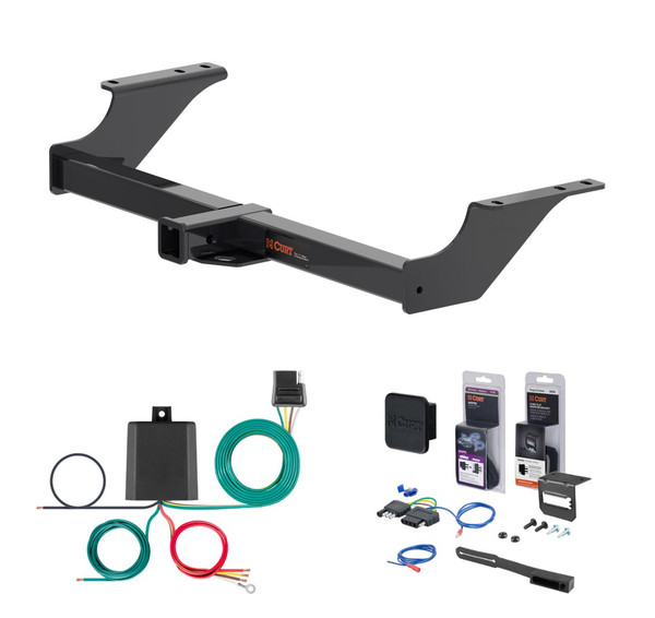 2016 - 2019 Toyota Hilux Curt 2" Class 3 Trailer Tow Hitch + 5-Flat Wiring Kit Tow Boat/Utility Trailer with Surge Brakes 13457 - CURT