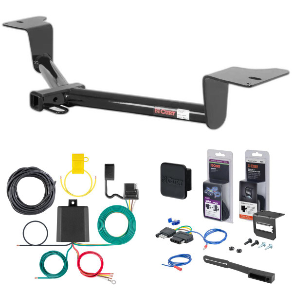 10 - 13 Suzuki SX4 Sedan Curt 1-1/4" Class 1 Trailer Tow Hitch + 5-Flat Wiring Kit Tow Boat/Utility Trailer with Surge Brakes 11446 - CURT