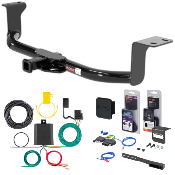 12 - 15 Toyota Pruis Plug-In Curt 1-1/4" Class 1 Trailer Tow Hitch + 5-Flat Wiring Kit Tow Boat/Utility Trailer with Surge Brakes 11276 - CURT