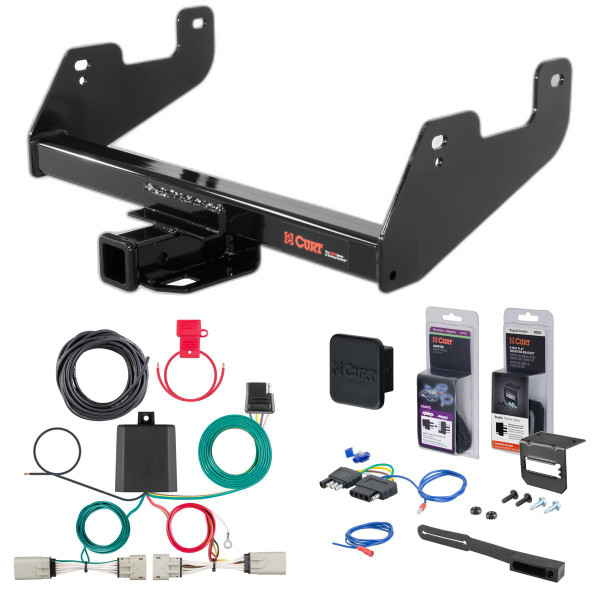 21 - 23 Ford F-150 w/ Backup Sensors & Excluding factory receiver or Police Responder Curt 2" Class 4 Trailer Tow Hitch + 4-way Wiring Kit 14017 - CURT