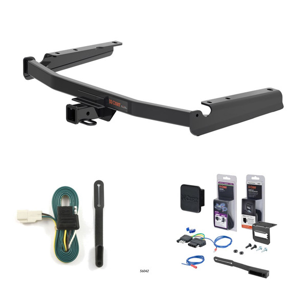 2014 - 2019 Toyota Highlander Curt 2" Class 3 Trailer Tow Hitch + 5-Flat Wiring Kit Tow Boat/Utility Trailer with Surge Brakes 13394-8 - CURT