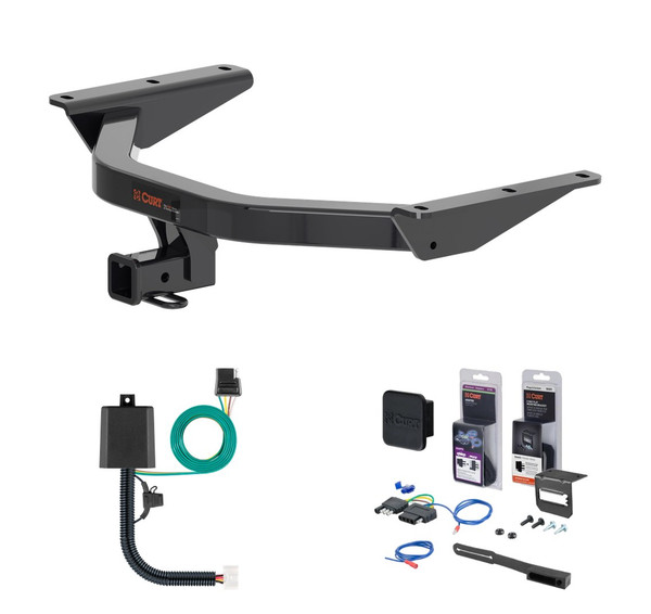 2022 - 2026 Acura MDX Curt 2" Class 3 Trailer Tow Hitch + 5-Flat Wiring Kit Tow Boat/Utility Trailer with Surge Brakes 13472 - CURT