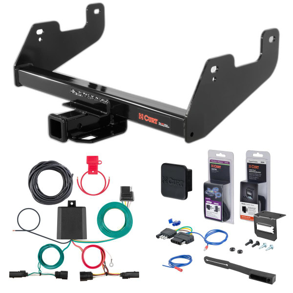 21 - 23 Ford F-150 w/ LED Tailights Excluding factory receiver or Police Responder Curt 2" Class 4 Trailer Tow Hitch + 4-way Wiring Kit 14017 - CURT