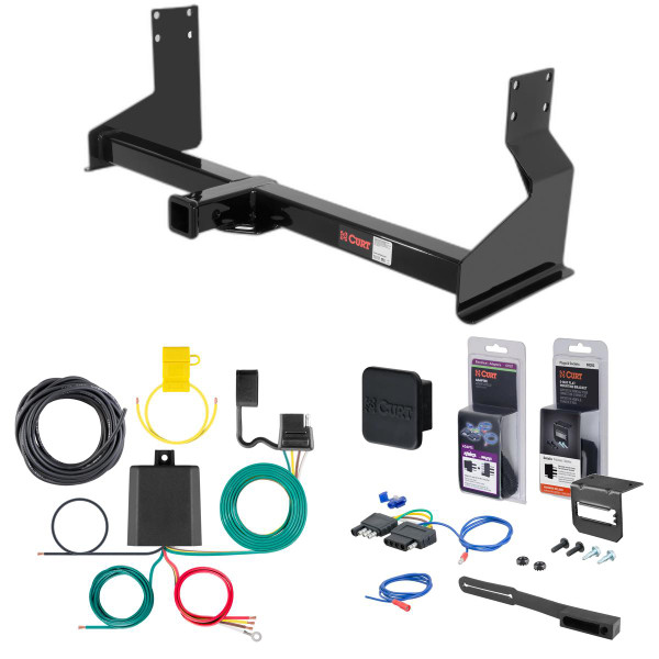 10 - 24 Mercedes-Benz Sprinter 3500 Cargo van, 170" WB with factory step bumper Curt 2" Class 3 Trailer Tow Hitch + 5-Flat Wiring Kit Tow Boat/Utility Trailer with Surge Brakes 13358 - CURT