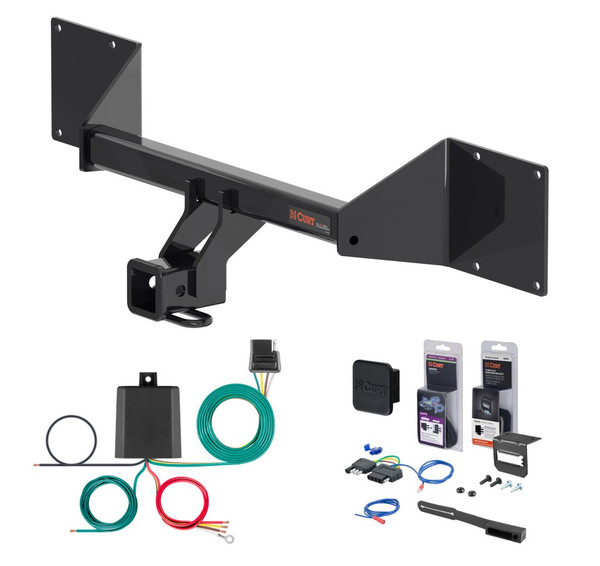 2023 - 2026 Audi Q4 e-tron Without factory receiver Curt 2" Class 3 Trailer Tow Hitch + 5-Flat Wiring Kit Tow Boat/Utility Trailer with Surge Brakes 13492 - CURT