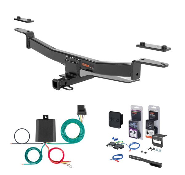 2012 - 2016 Audi A6 Sedan Curt 1-1/4" Class 1 Trailer Tow Hitch + 5-Flat Wiring Kit Tow Boat/Utility Trailer with Surge Brakes 11423 - CURT