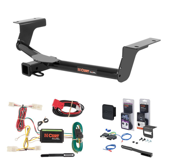 2006 - 2012 Toyota RAV4 Curt 2" Class 3 Trailer Tow Hitch + 5-Flat Wiring Kit Tow Boat/Utility Trailer with Surge Brakes 13149 - CURT