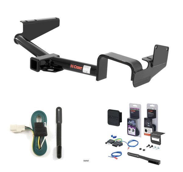 2008 - 2013 Toyota Highlander Curt 2" Class 3 Trailer Tow Hitch + 5-Flat Wiring Kit Tow Boat/Utility Trailer with Surge Brakes 13534-9 - CURT