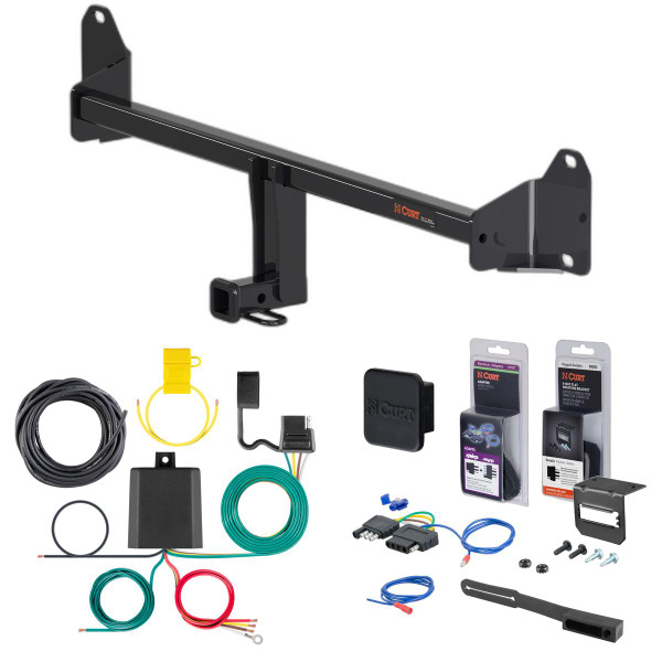 16 - 21 Mercury Cooper Clubman Curt 1-1/4" Class 1 Trailer Tow Hitch + 5-Flat Wiring Kit Tow Boat/Utility Trailer with Surge Brakes 11524 - CURT