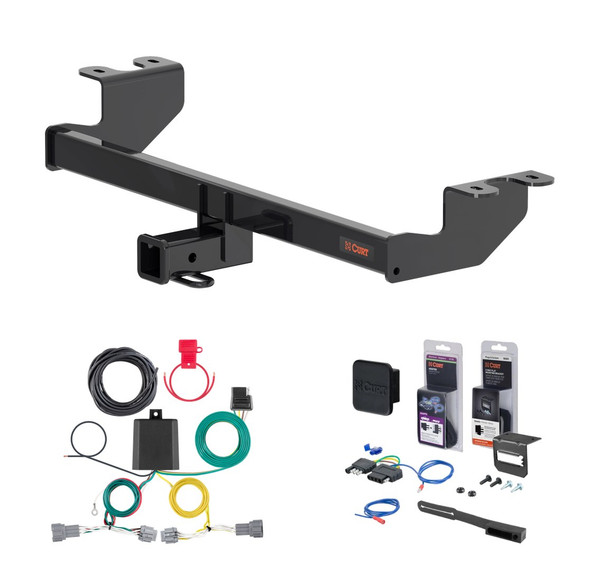 2023 - 2026 Nissan Ariya Curt 2" Class 3 Trailer Tow Hitch + 5-Flat Wiring Kit Tow Boat/Utility Trailer with Surge Brakes 13588 - CURT