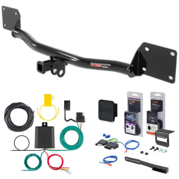 08 - 14 Mercury Cooper Clubman and Clubman S Curt 1-1/4" Class 1 Trailer Tow Hitch + 5-Flat Wiring Kit Tow Boat/Utility Trailer with Surge Brakes 11387 - CURT