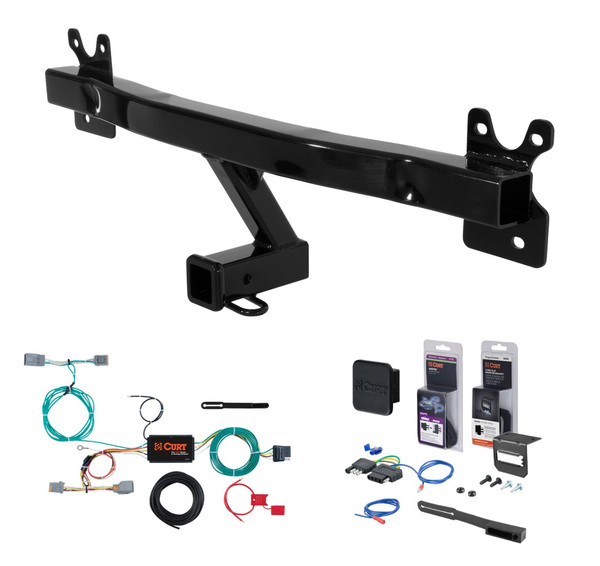 2015 - 2018 Volvo V60 Cross Country Curt 2" Class 3 Trailer Tow Hitch + 5-Flat Wiring Kit Tow Boat/Utility Trailer with Surge Brakes 13266 - CURT