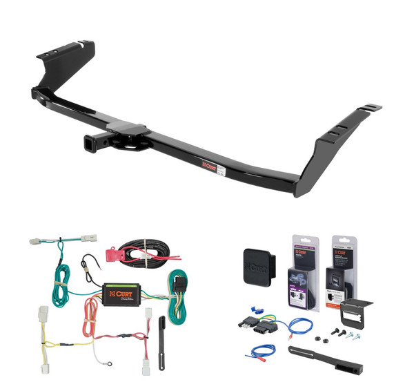 2015 - 2020 Toyota Sienna Curt 1-1/4" Class 2 Trailer Tow Hitch + 5-Flat Wiring Kit Tow Boat/Utility Trailer with Surge Brakes 12065 - CURT