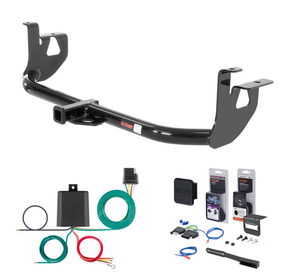 2006 - 2009 Volkswagen Rabbit Curt 1-1/4" Class 1 Trailer Tow Hitch + 5-Flat Wiring Kit Tow Boat/Utility Trailer with Surge Brakes 11074 - CURT