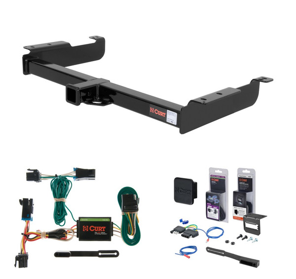 2000 - 2002 GMC Savana 3500 Excluding cutaway models Curt 2" Class 3 Trailer Tow Hitch + 5-Flat Wiring Kit Tow Boat/Utility Trailer with Surge Brakes 13040 - CURT