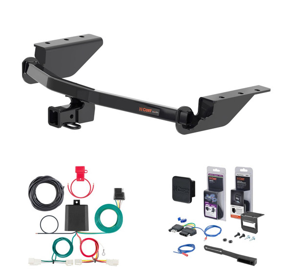 2013 - 2018 Toyota RAV4 Curt 2" Class 3 Trailer Tow Hitch + 5-Flat Wiring Kit Tow Boat/Utility Trailer with Surge Brakes 13406 - CURT