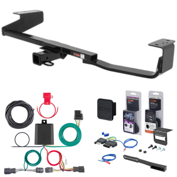 07 - 10 Kia Sedona 114" WB Curt 2" Class 3 Trailer Tow Hitch + 5-Flat Wiring Kit Tow Boat/Utility Trailer with Surge Brakes 13349 - CURT