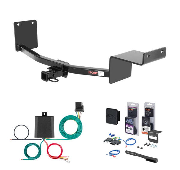2006 - 2011 Kia Rio Sedan Curt 1-1/4" Class 1 Trailer Tow Hitch + 5-Flat Wiring Kit Tow Boat/Utility Trailer with Surge Brakes 11094 - CURT