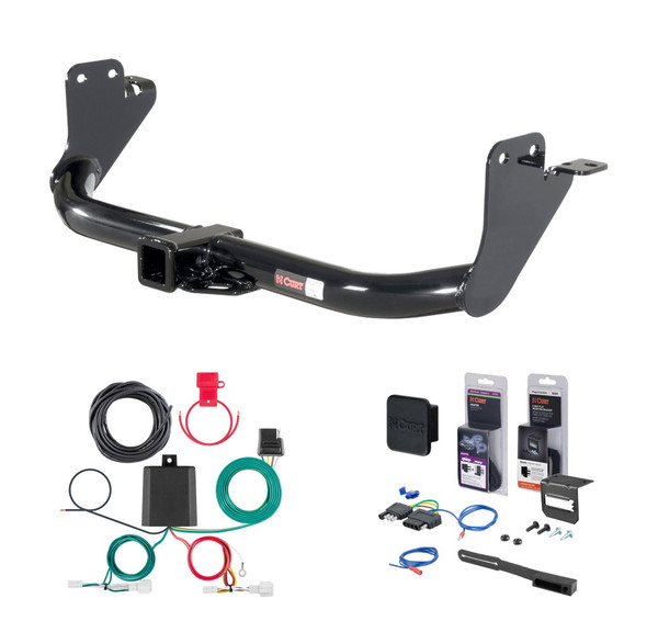 2020 - 2026 Mitsubishi Outlander Sport Curt 2" Class 3 Trailer Tow Hitch + 5-Flat Wiring Kit Tow Boat/Utility Trailer with Surge Brakes 13079 - CURT
