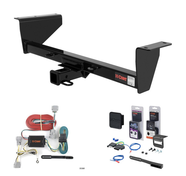 2001 - 2006 Mitsubishi Montero Curt 2" Class 3 Trailer Tow Hitch + 5-Flat Wiring Kit Tow Boat/Utility Trailer with Surge Brakes 13800 - CURT