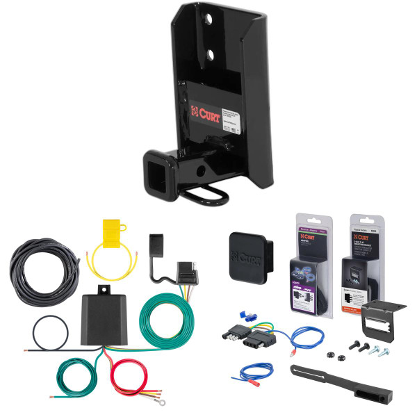 92 - 00 Mitsubishi Montero Curt 1-1/4" Class 2 Trailer Tow Hitch + 5-Flat Wiring Kit Tow Boat/Utility Trailer with Surge Brakes 12181 - CURT