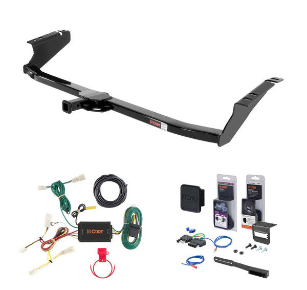 2011 - 2014 Toyota Sienna Curt 1-1/4" Class 2 Trailer Tow Hitch + 5-Flat Wiring Kit Tow Boat/Utility Trailer with Surge Brakes 12065 - CURT