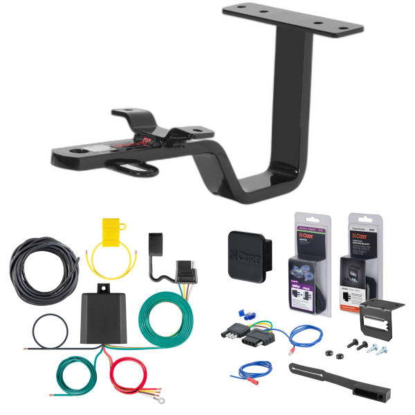 84 - 86 Nissan 300ZX Coupe Curt FLAT, Class 1 Trailer Tow Hitch + 5-Flat Wiring Kit Tow Boat/Utility Trailer with Surge Brakes 11558 - CURT