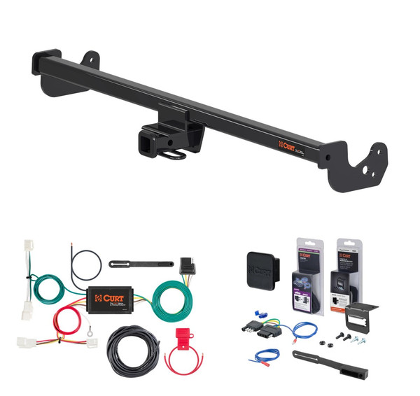 2015 - 2020 Toyota Yaris Hatchback Curt 1-1/4" Class 1 Trailer Tow Hitch + 5-Flat Wiring Kit Tow Boat/Utility Trailer with Surge Brakes 11480 - CURT