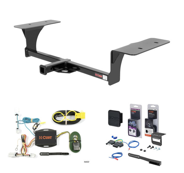 2016 - 2023 Nissan Maxima Sedan Curt 1-1/4" Class 1 Trailer Tow Hitch + 5-Flat Wiring Kit Tow Boat/Utility Trailer with Surge Brakes 11352 - CURT