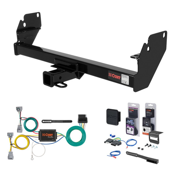 2005 - 2015 Toyota Tacoma Curt 2" Class 3 Trailer Tow Hitch + 5-Flat Wiring Kit Tow Boat/Utility Trailer with Surge Brakes 13323 - CURT
