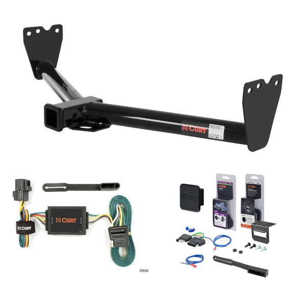 2003 - 2006 Kia Sorento Curt 2" Class 3 Trailer Tow Hitch + 5-Flat Wiring Kit Tow Boat/Utility Trailer with Surge Brakes 13513 - CURT