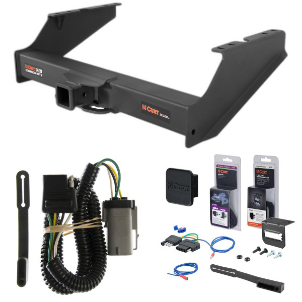 02 - 04 Ford F-250 Super Duty Curt 2-1/2" Class 5 Trailer Tow Hitch + 5-Flat Wiring Kit Tow Boat/Utility Trailer with Surge Brakes 15810 - CURT