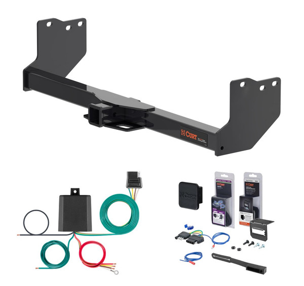 2022 - 2026 Toyota Tundra Excluding factory receiver Curt 2" Class 4 Trailer Tow Hitch + 5-Flat Wiring Kit Tow Boat/Utility Trailer with Surge Brakes 14022 - CURT