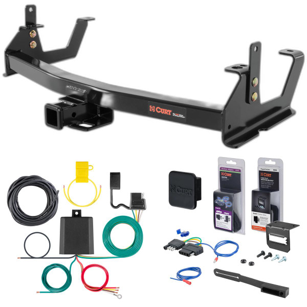15 - 19 GMC Sierra 3500 HD 6' bed, excluding factory receiver, Tommy Gate lift or cab & chassis Curt 2" Class 4 Trailer Tow Hitch + 5-Flat Wiring Kit Tow Boat/Utility Trailer with Surge Brakes 14009 - CURT
