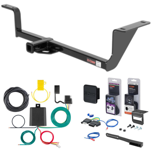 09 - 17 Volkswagen CC Excluding 4MOTION Curt 1-1/4" Class 1 Trailer Tow Hitch + 5-Flat Wiring Kit Tow Boat/Utility Trailer with Surge Brakes 11091 - CURT