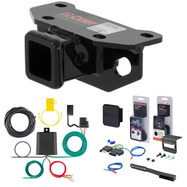 10 - 23 Lexus GX460 Curt 2" Class 3 Trailer Tow Hitch + 5-Flat Wiring Kit Tow Boat/Utility Trailer with Surge Brakes 13043 - CURT