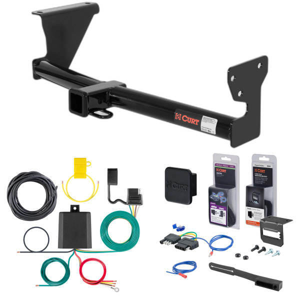 08 - 15 Land Rover LR2 Curt 2" Class 3 Trailer Tow Hitch + 5-Flat Wiring Kit Tow Boat/Utility Trailer with Surge Brakes 13052 - CURT