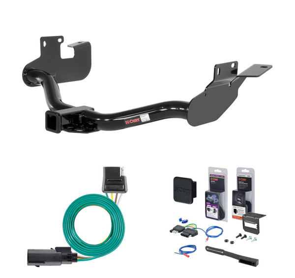 2008 - 2011 Mercury Mariner With factory 1-1/4" receiver hitch Curt 2" Class 3 Trailer Tow Hitch + 5-Flat Wiring Kit Tow Boat/Utility Trailer with Surge Brakes 13651 - CURT