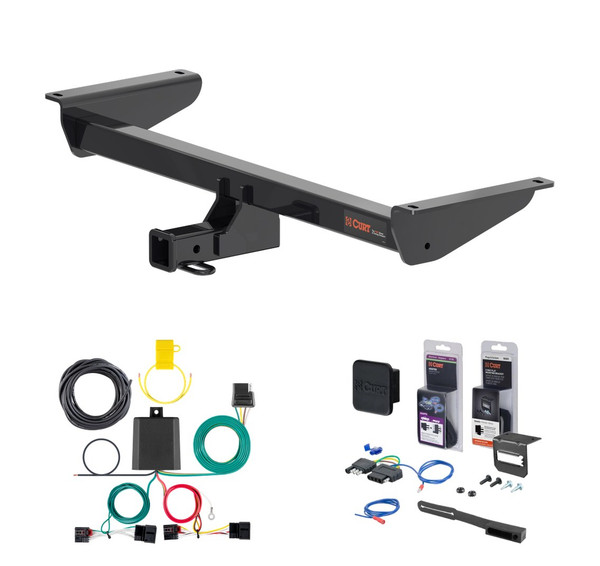 2021 - 2026 Volkswagen Atlas Curt 2" Class 3 Trailer Tow Hitch + 5-Flat Wiring Kit Tow Boat/Utility Trailer with Surge Brakes 13481 - CURT