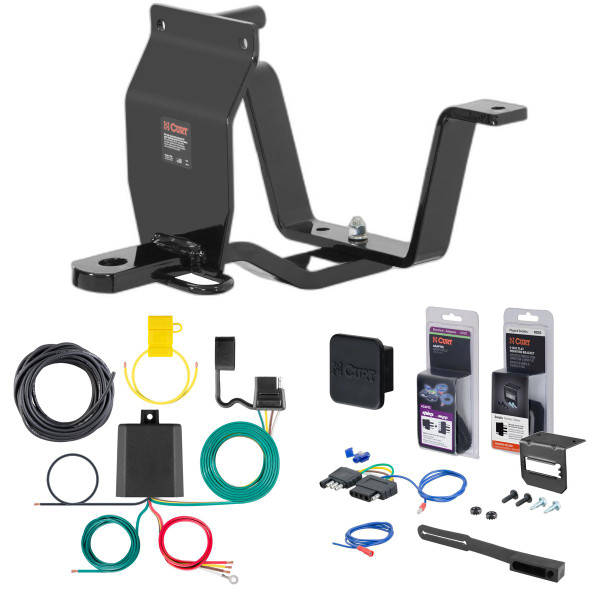 84 - 87 Honda Civic Hatchback, CRX only Curt FLAT, Class 1 Trailer Tow Hitch + 5-Flat Wiring Kit Tow Boat/Utility Trailer with Surge Brakes 11589 - CURT