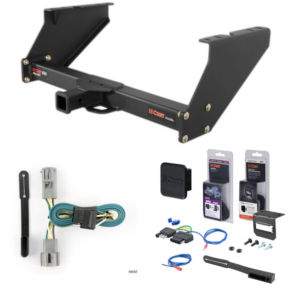 05 - 07 Ford F-350 Super Duty With 16" spare tire and 10" drop bumper Curt 2" Class 5 Trailer Tow Hitch + 5-Flat Wiring Kit Tow Boat/Utility Trailer with Surge Brakes 15316 - CURT