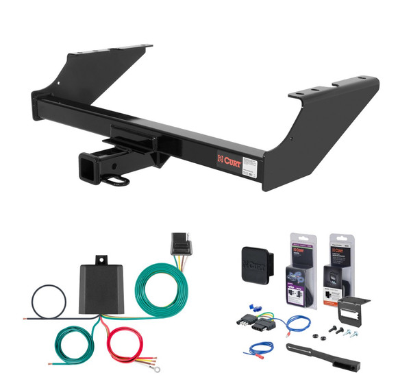 2008 - 2016 Ford F-350 Super Duty Excluding cab & chassis and 20" spare tire Curt 2" Class 3 Trailer Tow Hitch + 5-Flat Wiring Kit Tow Boat/Utility Trailer with Surge Brakes 13014 - CURT