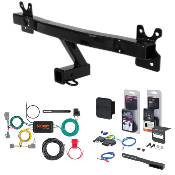 08 - 10 Volvo V70  Curt 2" Class 3 Trailer Tow Hitch + 5-Flat Wiring Kit Tow Boat/Utility Trailer with Surge Brakes 13266 - CURT
