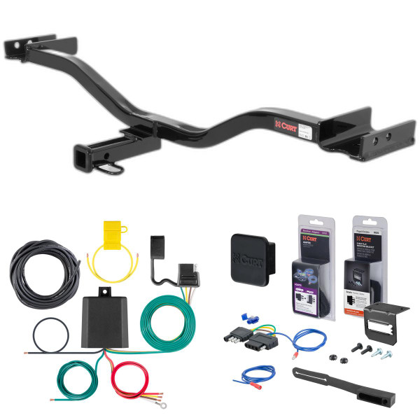 91 - 94 Nissan Sentra Sedan Curt 1-1/4" Class 1 Trailer Tow Hitch + 5-Flat Wiring Kit Tow Boat/Utility Trailer with Surge Brakes 11257 - CURT